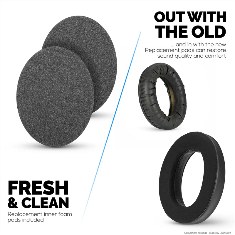 Pad Telinga Hibrid untuk Fon Kepala Sennheiser HD600, HD650, HD660S, HD525, HD535, HD545, & Massdrop HD58X, HD6XX - Kusyen Permainan Gel Penyejuk dengan Fabrik Super Lembut & Buih Tebal