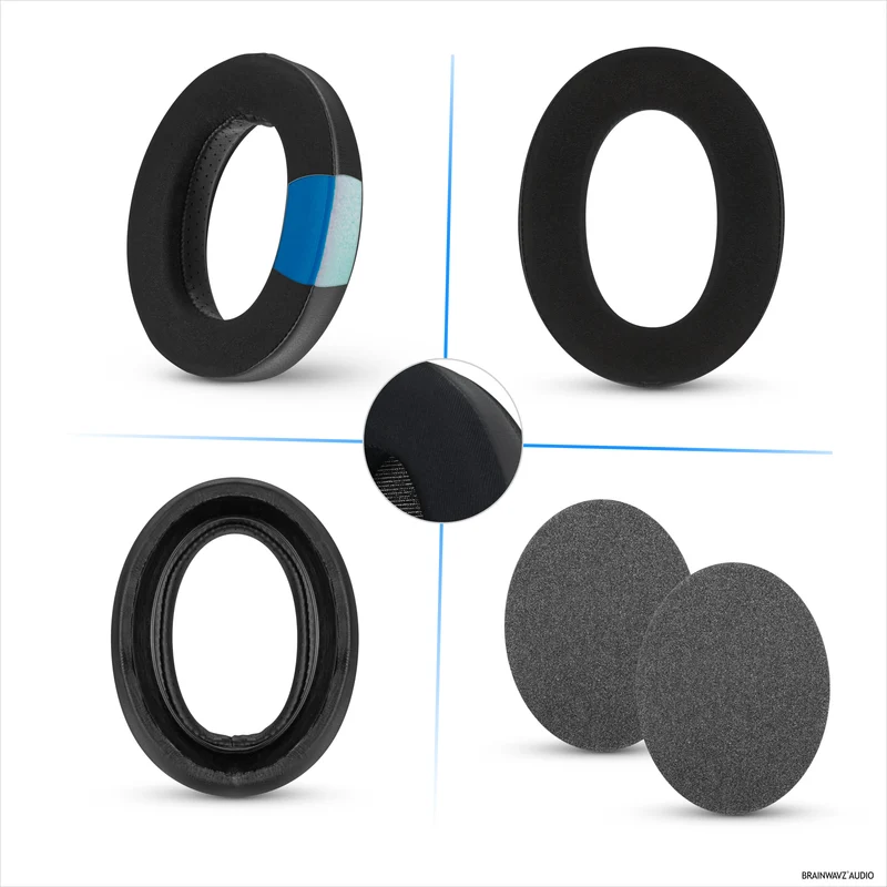 Pad Telinga Hibrid untuk Fon Kepala Sennheiser HD600, HD650, HD660S, HD525, HD535, HD545, & Massdrop HD58X, HD6XX - Kusyen Permainan Gel Penyejuk dengan Fabrik Super Lembut & Buih Tebal