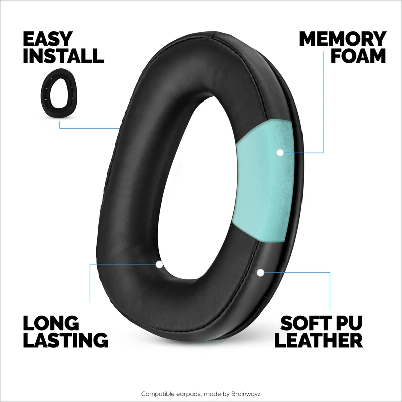 Pad Telinga Gantian untuk Fon Kepala SENNHEISER GSP300, GSP350, GSP301, GSP302, GSP303, & GSP370 - Kulit PU Lembut & Busa Memori
