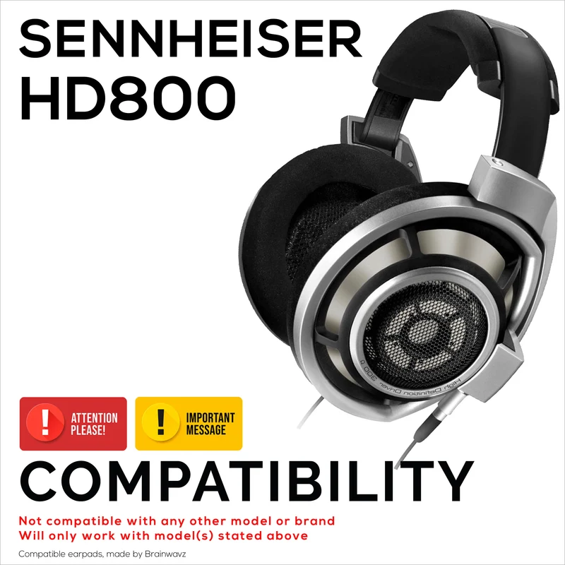 Ersatz-Ohrpolster für Sennheiser HD800-Kopfhörer – PU-Leder und weicher Schaumstoff