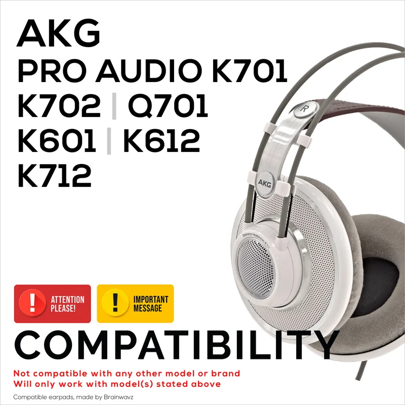 Ersatz-Ohrpolster für AKG K701, K702, Q701, K601, K612, K712 Kopfhörer – weicher Velours und Schaumstoff