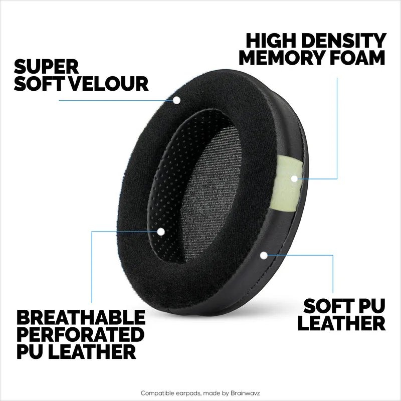 Hybrid-Ohrpolster für Steelseries Arctis Nova Pro Wireless, Nova Pro Omni & Nova Elite Kopfhörer – Memory-Schaum mit Velours- und PU-Lederbezug