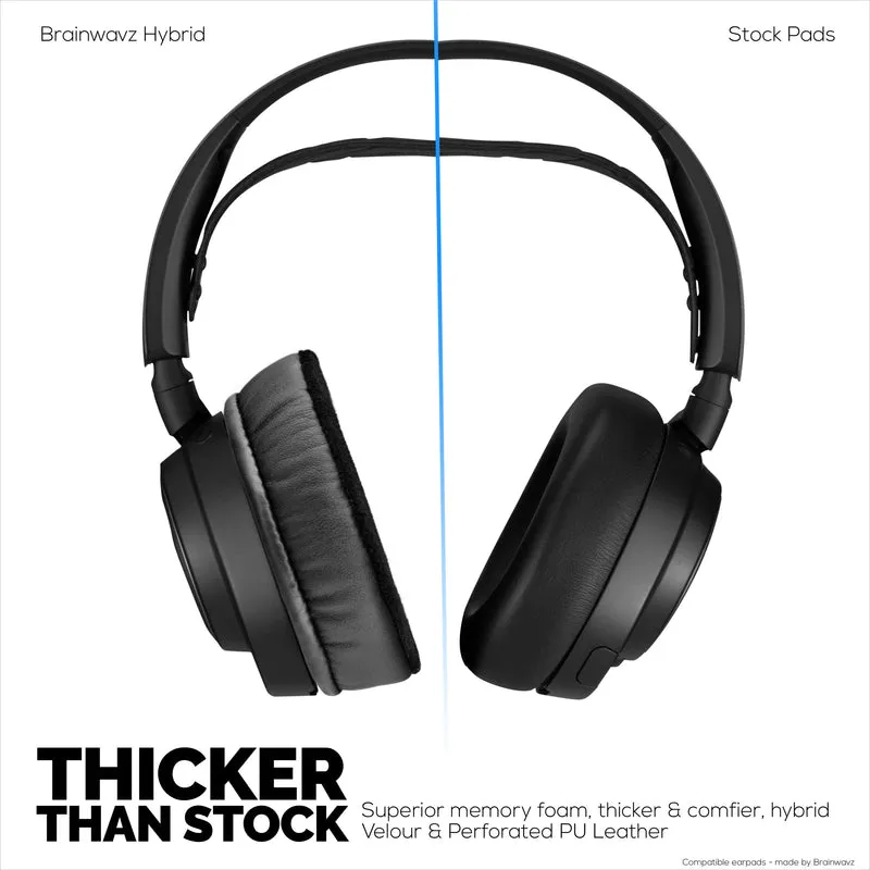 Hybrid-Ohrpolster für Steelseries Arctis Nova Pro Wireless, Nova Pro Omni & Nova Elite Kopfhörer – Memory-Schaum mit Velours- und PU-Lederbezug