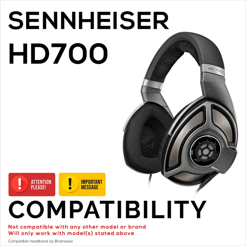 Ganti Kepala untuk Fon Kepala SENNHEISER HD700 - Kulit PU Lembut & Pad Kusyen Busa Memori