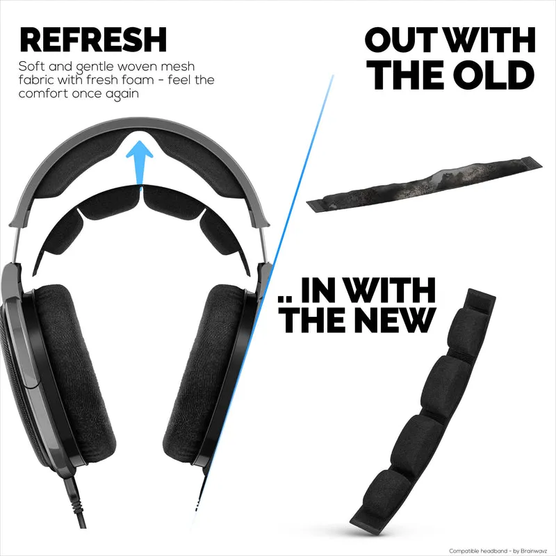 Ersatz-Kopfbügel für SENNHEISER-Kopfhörer HD580, HD600, HD650 und HD660S – weich gewebter Stoff und Schaumstoffpolster
