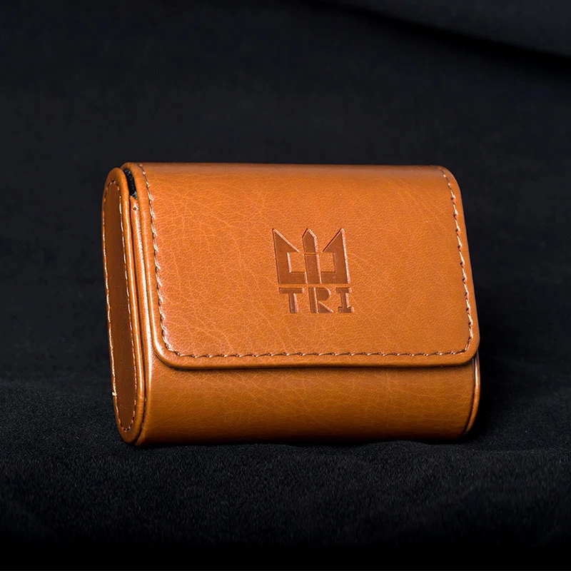 【TRI Leather Case 】High-end Leather Earphone Case Earphones and Cables Storage Case