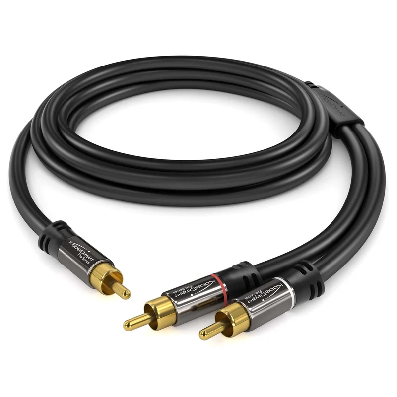 1 Cinch zu 2 Cinch Y-Kabel, Stereo-Audiokabel, Koax-Kabel, RCA-Stecker analog/digital