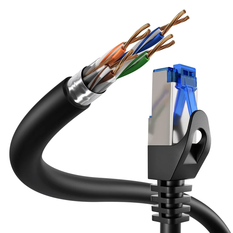 KabelDirekt CAT 6 Netzwerkkabel F/UTP, Ethernet, LAN & Patch Kabel, schwarz/silber