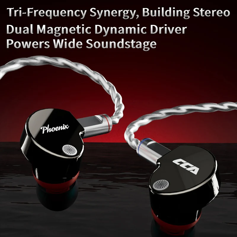【CCA Phoenix】All-metal Dual Magnet Dynamic HiFi in Ear Monitors IEM Earphones