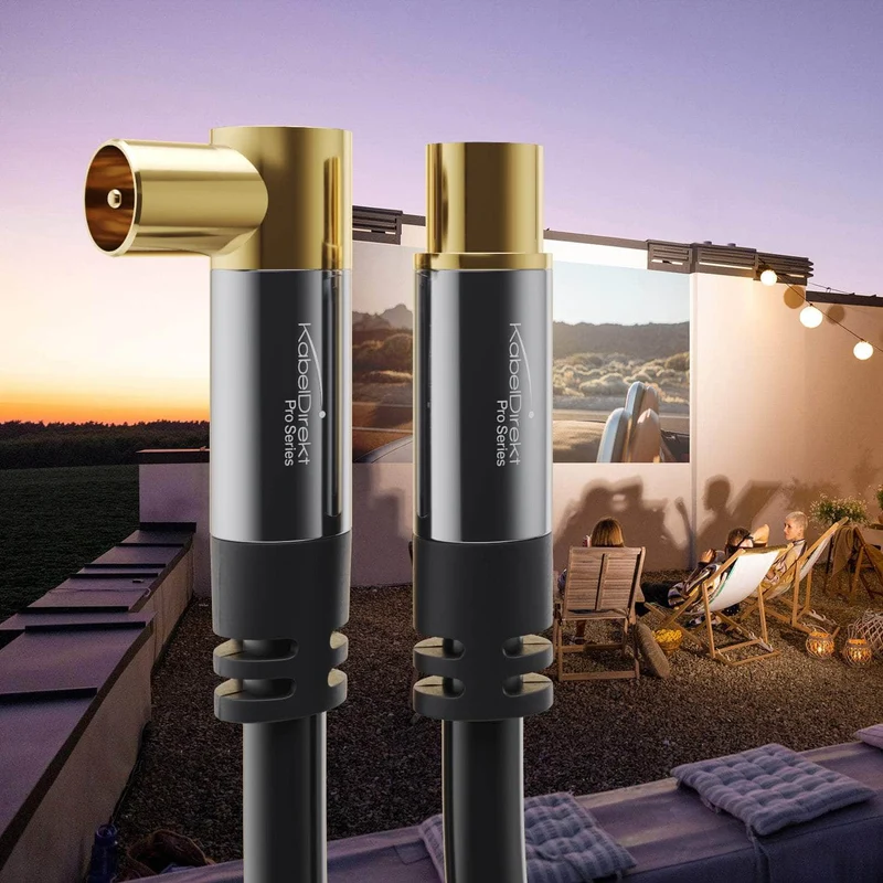 Antennenkabel – 90° gewinkelter Koax Stecker > gerade Koax Buchse