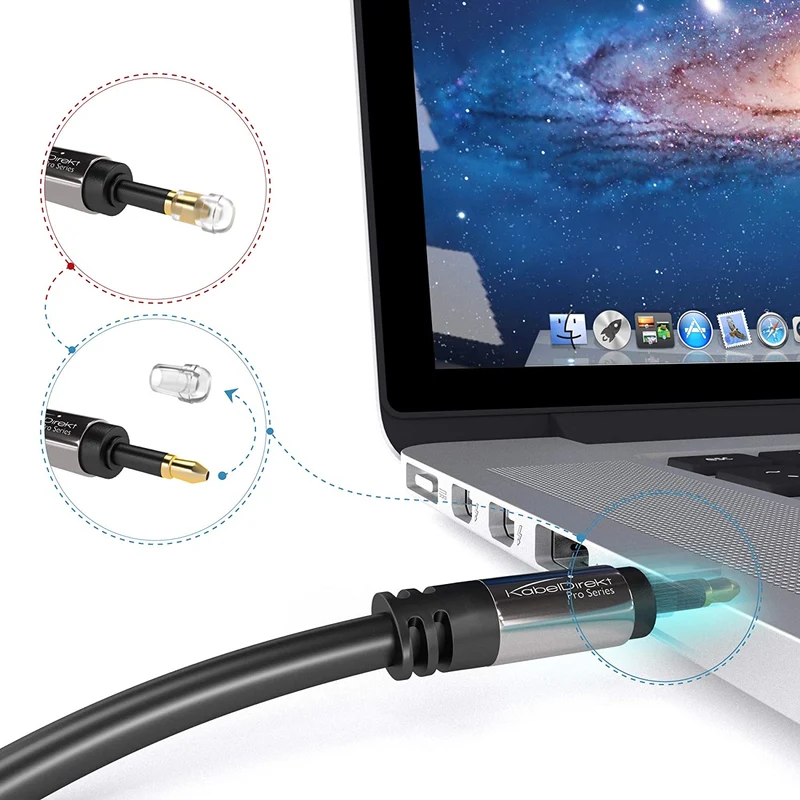 TOSLINK auf Mini-TOSLINK, optisches Audiokabel, Lichtwellenleiter/LWL, überträgt Digitale Audiosignale