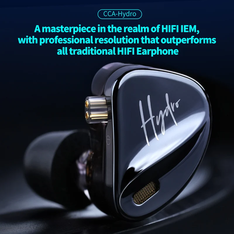 【CCA Hydro】2DD 8BA Hybrid Driver in Ear Monitor Headphones with 4 Tuning Switches, Gaming Earbuds