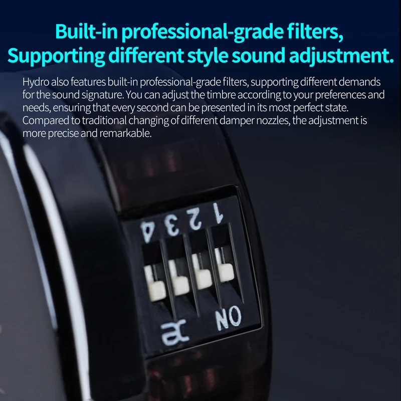 【CCA Hydro】2DD 8BA Hybrid Driver in Ear Monitor Headphones with 4 Tuning Switches, Gaming Earbuds