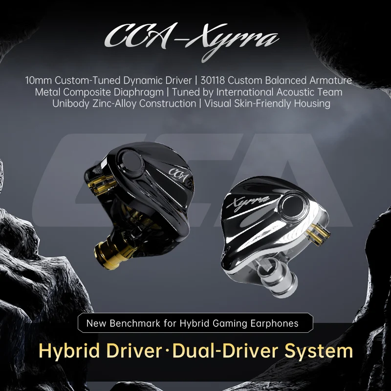 【CCA Xyrra】1DD+1BA Hybrid in-Ear Monitor Headphones IEM Earphones