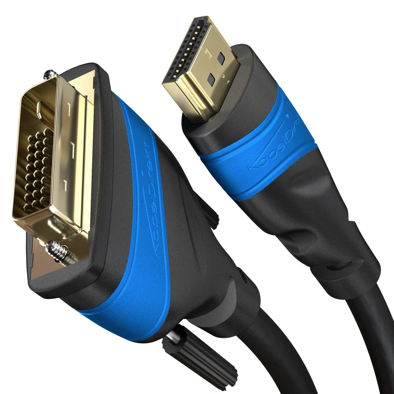 KabelDirekt HDMI-DVI-Adapterkabel – bi-direktional, DVI-D 24+1 - High Speed HDMI Kabel