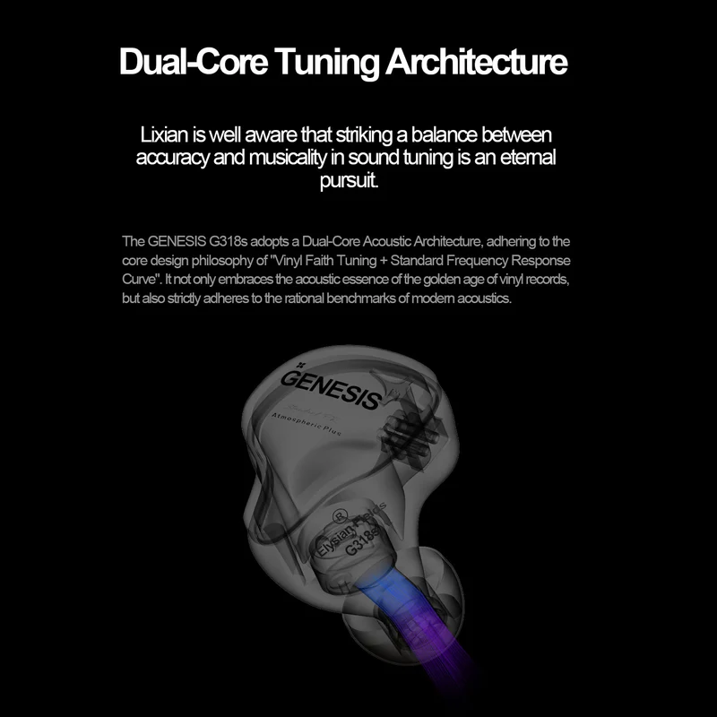 【EarAcoustic Audio GENESIS G318S】8.3mm Titanium Alloy Dome+Diamond Diaphragm Surround Composite Diaphragm Dynamic Driver in Ear Monitor