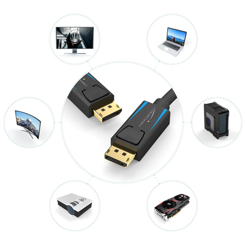 8K DisplayPort 1.4 Kabel - Für 8K bei 60Hz oder 4K bei 120Hz