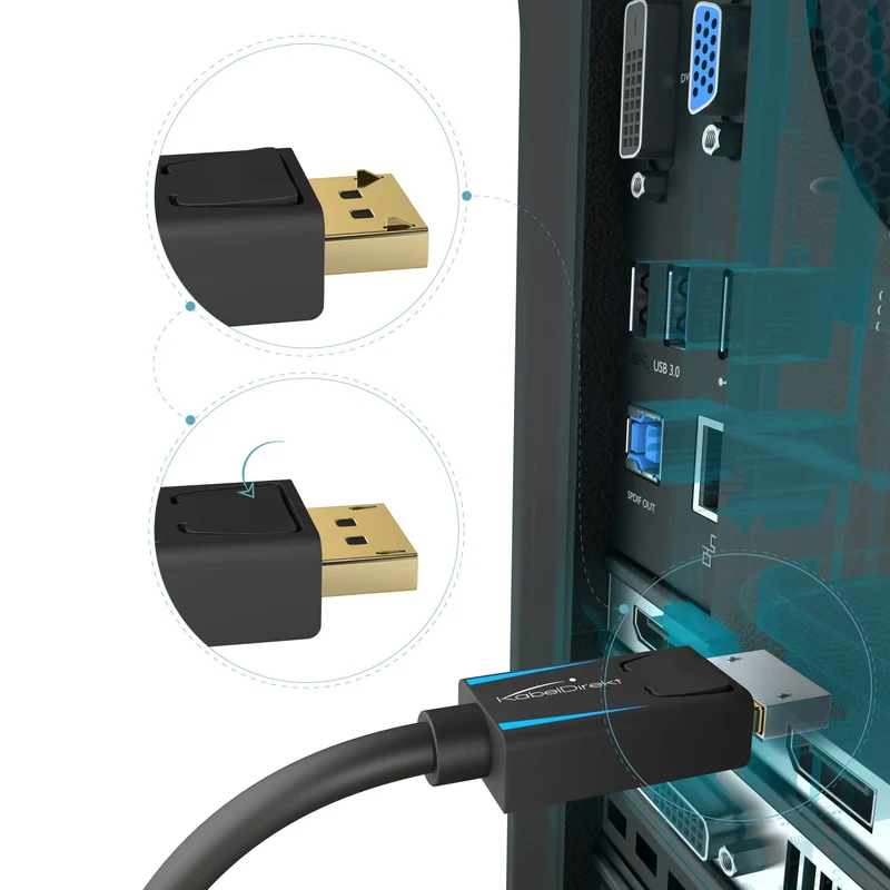 8K DisplayPort 1.4 Kabel - Für 8K bei 60Hz oder 4K bei 120Hz
