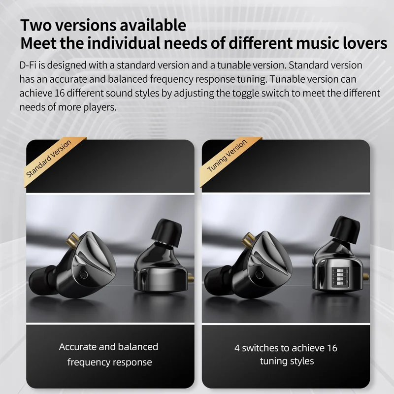 【KZ D-Fi】in Ear Monitor Headphone Dual Magnetic Circuit Dual Cavity Dynamic Wired Earbud HiFi IEM