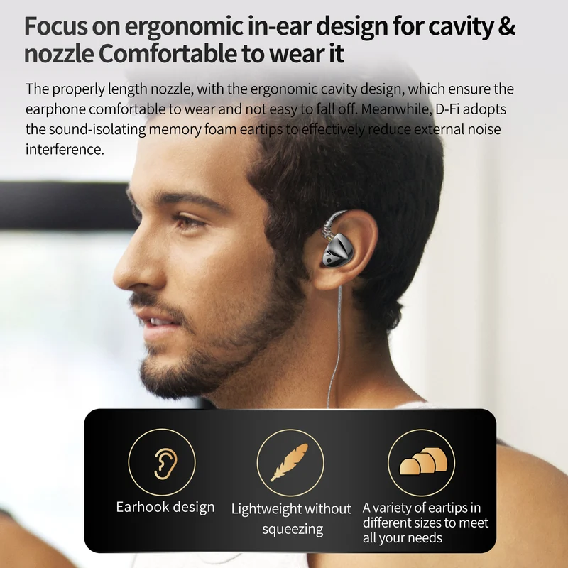 【KZ D-Fi】in Ear Monitor Headphone Dual Magnetic Circuit Dual Cavity Dynamic Wired Earbud HiFi IEM