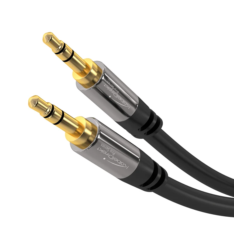 AUX Audio & Klinkenkabel - unzerstörbar konstruiert & optimal geeignet für Smartphones - schwarz