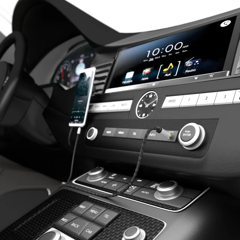 AUX Audio & Klinkenkabel - unzerstörbar konstruiert & optimal geeignet für Smartphones und Auto - silber