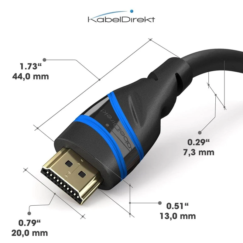 KabelDirekt 8K Ultra High Speed HDMI 2.1 Kabel – 48G, 8K@60Hz, offiziell getestet und lizenziert