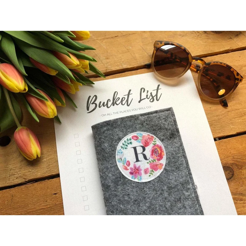 Reisepasshülle personalisiert | Monogramm | Passhülle mit Namen | Reisepass Hülle individuell