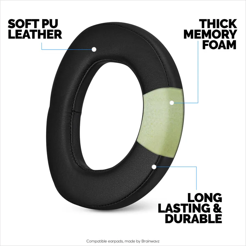 Pad Telinga Gantian untuk Fon Kepala Permainan Sennheiser HD800 & H800S, Kulit PU, Busa Memori Keselesaan Tambahan, Dinaik Taraf, Tahan Lama & Tahan Lama