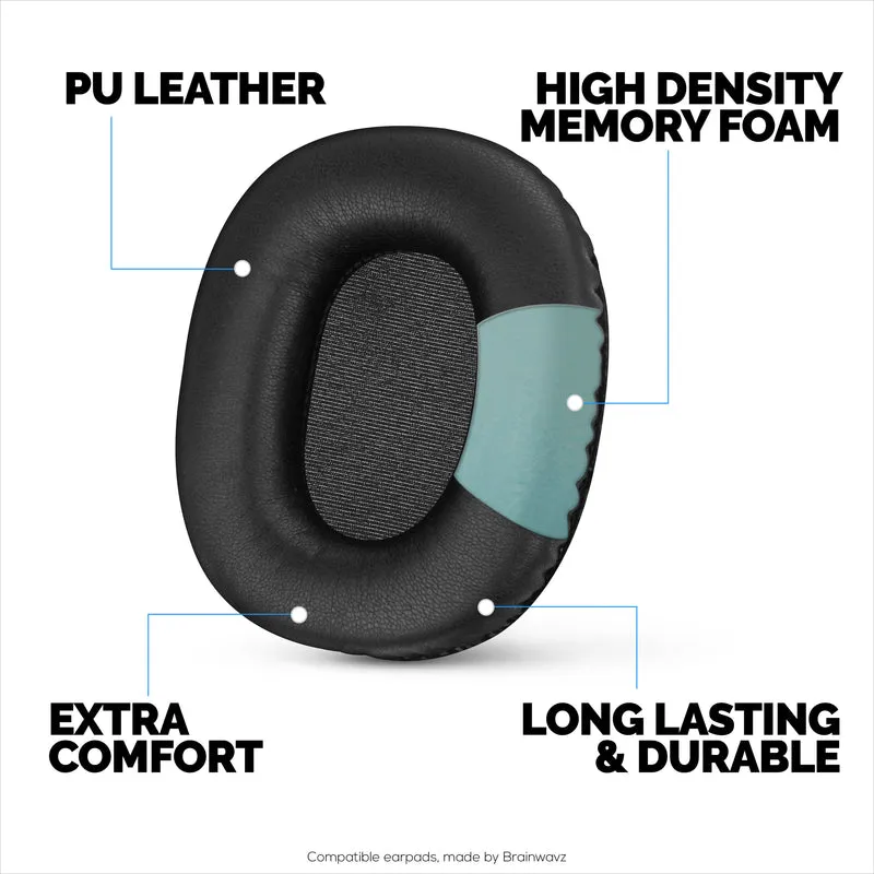 Ersatz-Ohrpolster für Marshall Monitor/Monitor Bluetooth-Kopfhörer (1. Generation), PU-Leder, Memory Foam für zusätzlichen Komfort, verbesserte, strapazierfähige und langlebige Ohrpolster