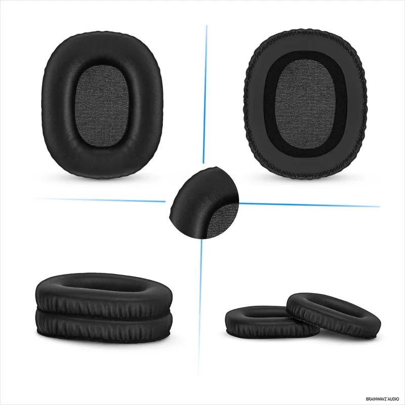 Ersatz-Ohrpolster für Marshall Monitor/Monitor Bluetooth-Kopfhörer (1. Generation), PU-Leder, Memory Foam für zusätzlichen Komfort, verbesserte, strapazierfähige und langlebige Ohrpolster