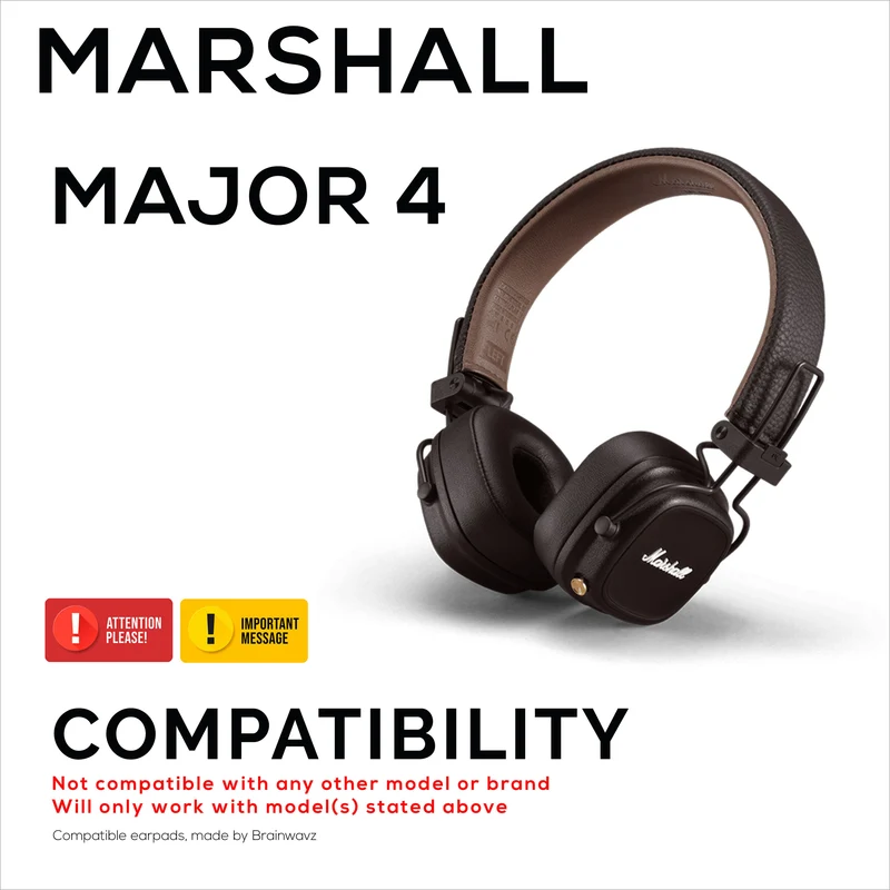 Hybrid-Ohrpolster für Marshall Major 4-Kopfhörer, kühles Gel, PU-Leder und dicker Memory-Schaum für zusätzlichen Komfort