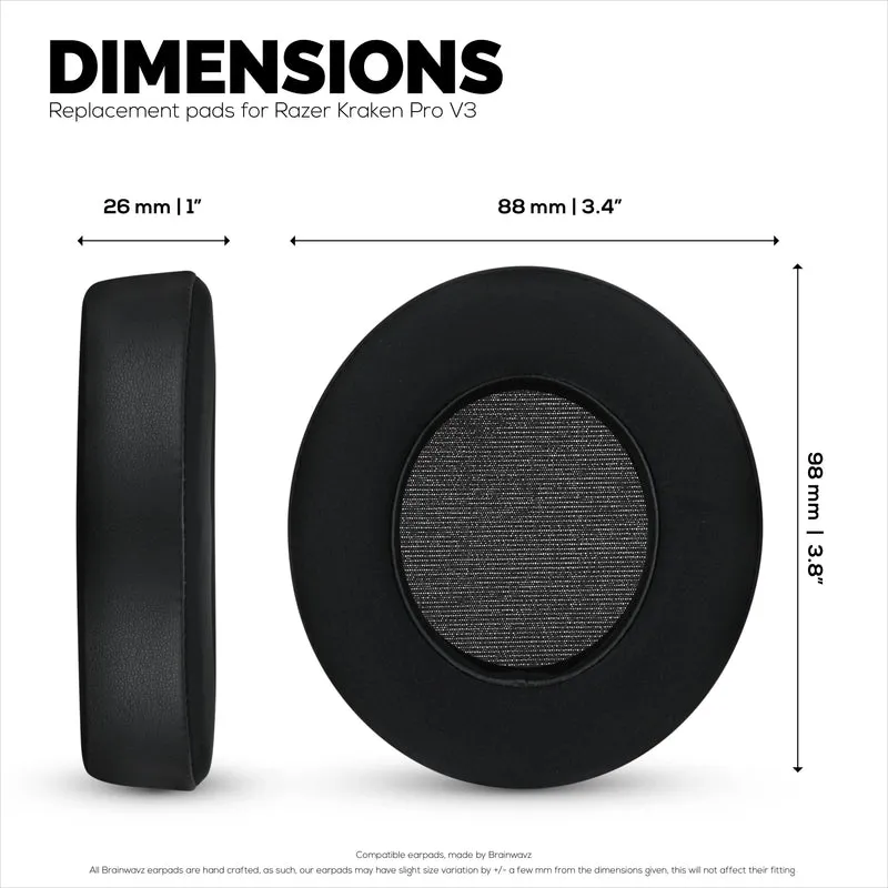 Hybrid-Ohrpolster für Razer Kraken PRO V3-Kopfhörer, Cool Gel, PU-Leder und dicker Memory Foam