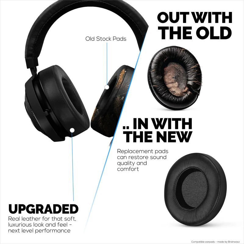 Schaffell-Ohrpolster für Razer Kraken PRO V2 7.1 Kopfhörer, weiches Echtleder, Memory Foam