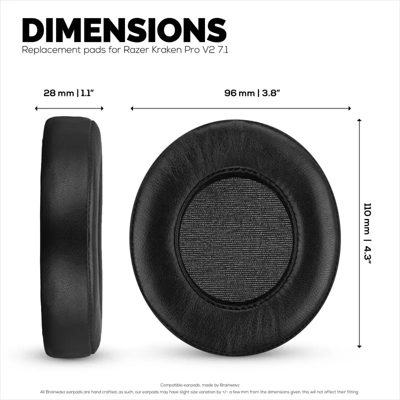 Schaffell-Ohrpolster für Razer Kraken PRO V2 7.1 Kopfhörer, weiches Echtleder, Memory Foam