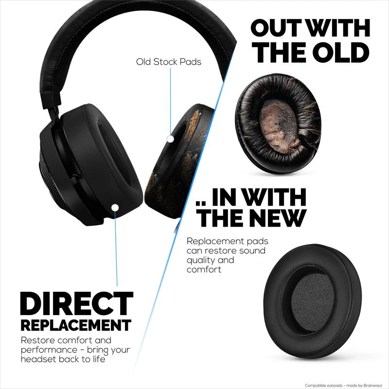 Ohrpolster aus PU-Leder für Gaming-Kopfhörer Razer Kraken PRO V2 7.1, PU-Leder, Memory Foam
