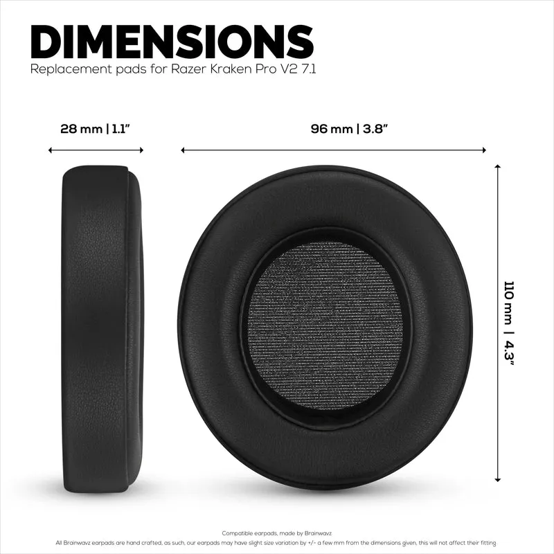 Ohrpolster aus PU-Leder für Gaming-Kopfhörer Razer Kraken PRO V2 7.1, PU-Leder, Memory Foam