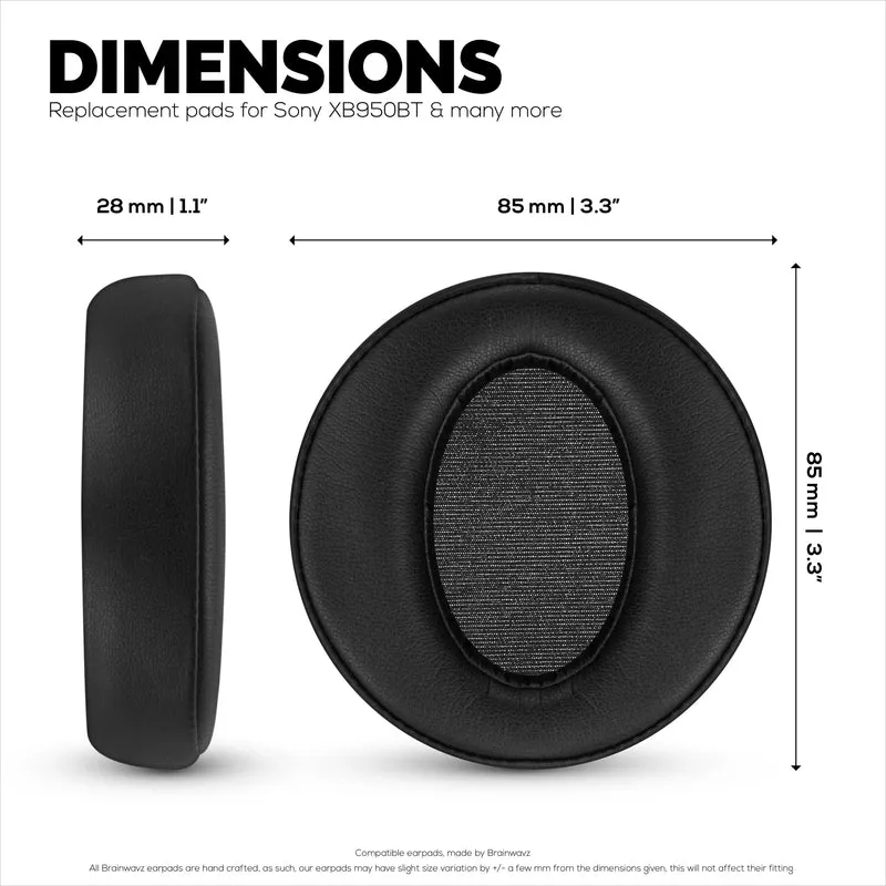 Pad Telinga Gantian untuk Fon Kepala Sony MDR-XB950BT, XB950N1, XB950B1, XB950AP & XB950/H, Kulit PU, Busa Memori