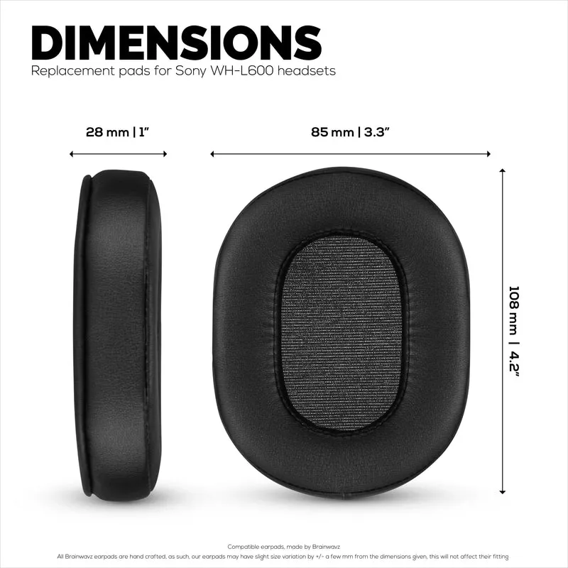 Ersatz-Ohrpolster für Sony WH-L600-Kopfhörer, PU-Leder, Memory Foam für zusätzlichen Komfort