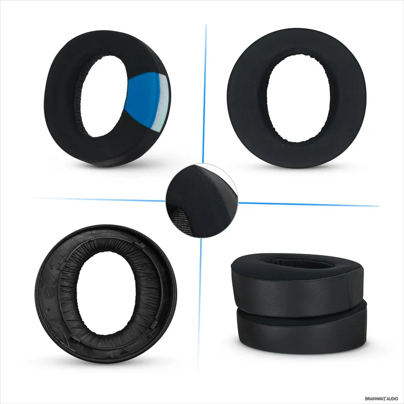 Hybrid-Ohrpolster für Sony PS5 PULSE 3D-Kopfhörer, kühles Gel, superweicher Stoff, PU-Leder und dicker Memory-Schaum