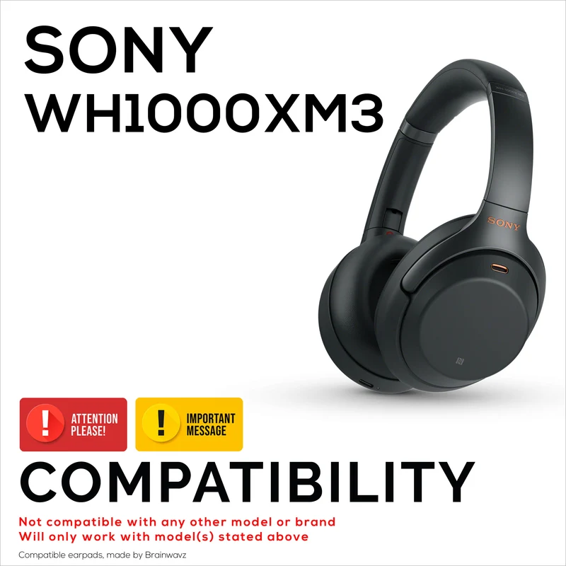 Hybrid-Gel-Ohrpolster für Sony WH-1000XM3-Kopfhörer, kühles Gel, superweicher Stoff, PU-Leder und dicker Memory-Schaum