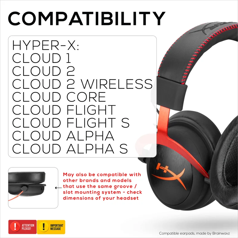 Ohrpolster aus Schaffell-Gel für HyperX Cloud 1, 2 Wireless, Core, Flight S, Alpha S Headsets und mehr, weiches Leder, kühlendes Gel, extra Komfort, strapazierfähig und langlebig