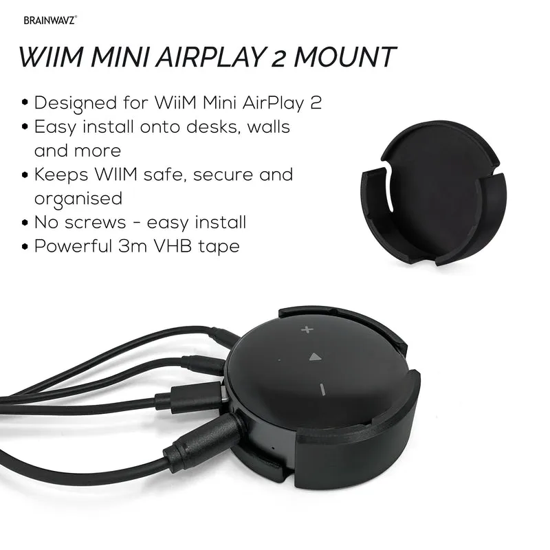 Dinding Pelekat & Penyangkut Lekap Di Bawah Meja untuk WiiM Mini AirPlay 2, Pita Pelekat Diri VHB yang Kuat, Pemegang Mudah Dipasang