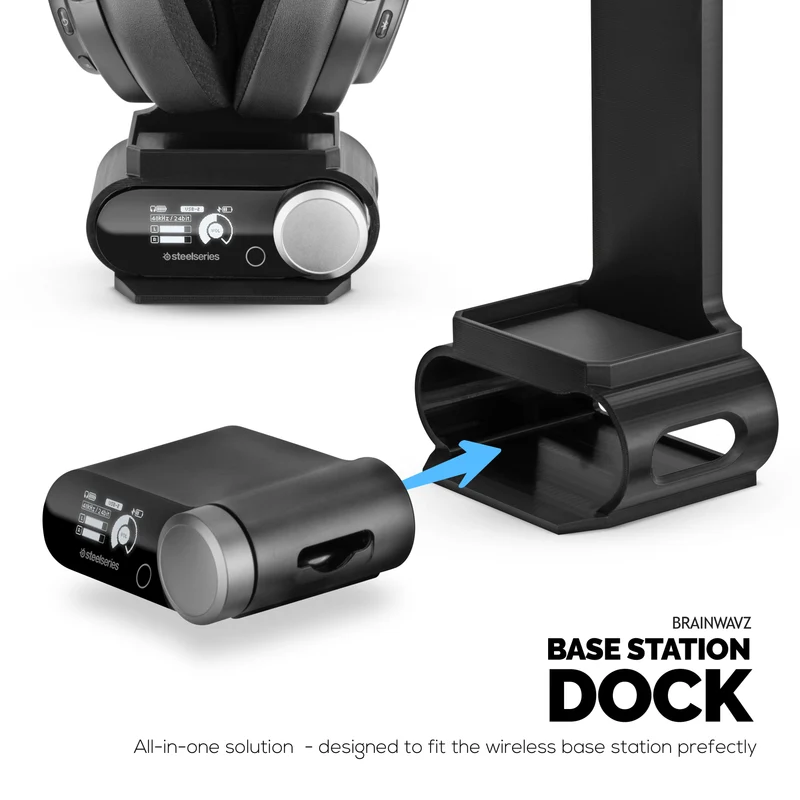 Penyangga Fon Kepala Direka untuk Fon Kepala Steelseries Arctis Nova Pro Wireless, Nova Pro Omni & Nova Elite dengan Dok untuk Stesen Pangkalan Tanpa Wayar