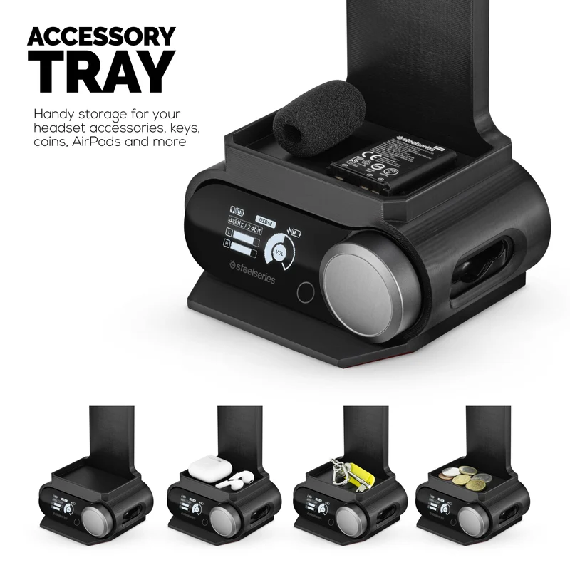 Penyangga Fon Kepala Direka untuk Fon Kepala Steelseries Arctis Nova Pro Wireless, Nova Pro Omni & Nova Elite dengan Dok untuk Stesen Pangkalan Tanpa Wayar