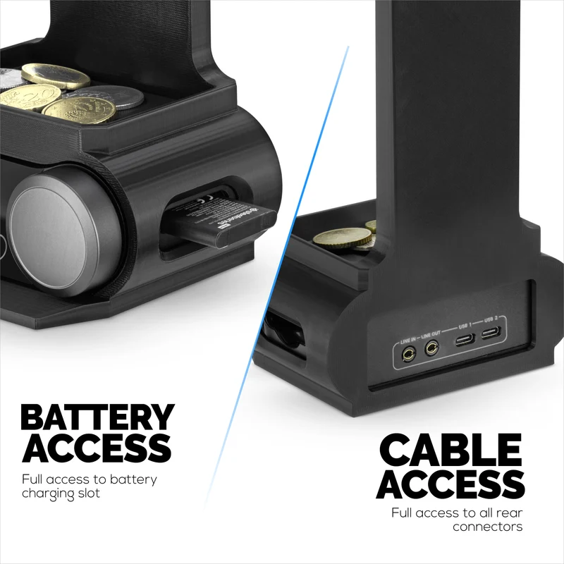 Penyangga Fon Kepala Direka untuk Fon Kepala Steelseries Arctis Nova Pro Wireless, Nova Pro Omni & Nova Elite dengan Dok untuk Stesen Pangkalan Tanpa Wayar