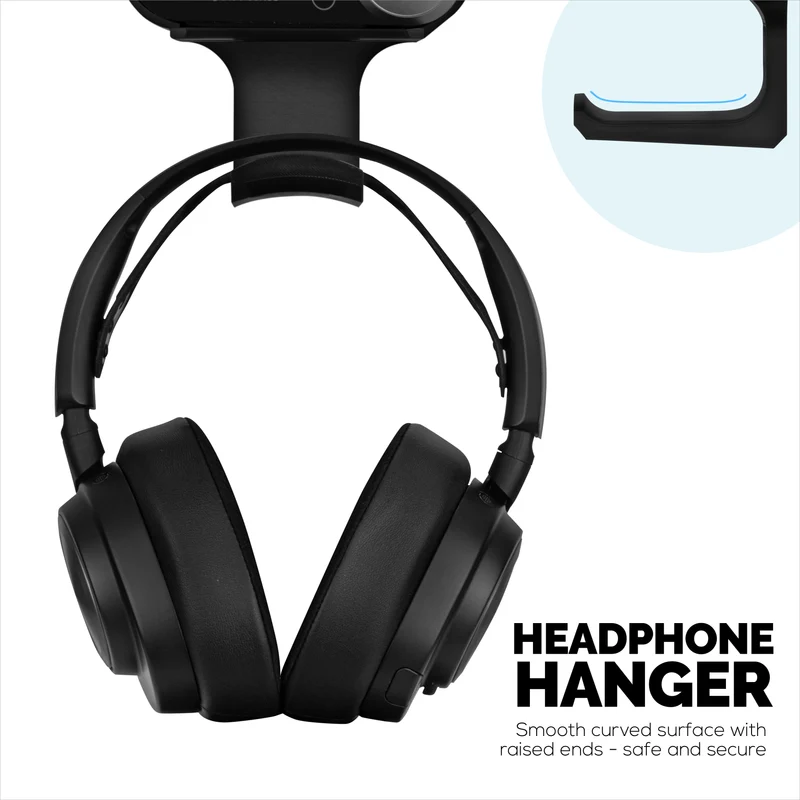 Penyangkut Fon Kepala Bawah Meja untuk Fon Kepala Steelseries Arctis Nova Pro Wireless, Nova Pro Omni & Nova Elite dengan Dok untuk Stesen Pangkalan Tanpa Wayar