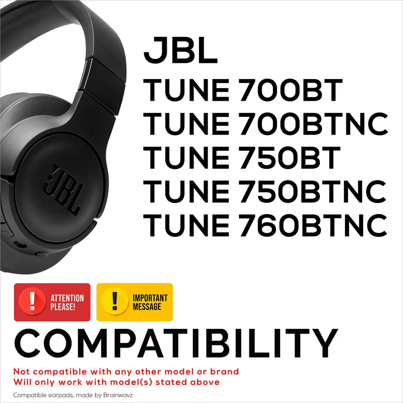 Pad Telinga Hibrid untuk Fon Kepala JBL TUNE 750BT, TUNE 760BTNC, TUNE 700BTNC, TUNE 700BT & TUNE 750BTNC, Gel Sejuk Lembut, Fabrik Super Lembut, Kulit PU & Busa Memori