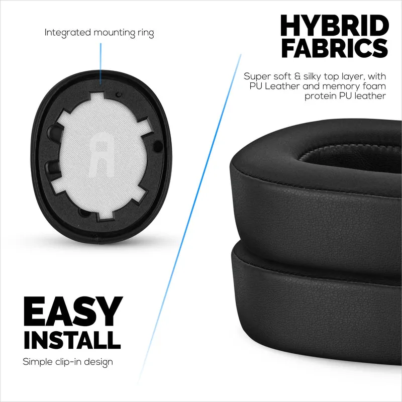 Pad Telinga Hibrid untuk Fon Kepala JBL TUNE 750BT, TUNE 760BTNC, TUNE 700BTNC, TUNE 700BT & TUNE 750BTNC, Gel Sejuk Lembut, Fabrik Super Lembut, Kulit PU & Busa Memori