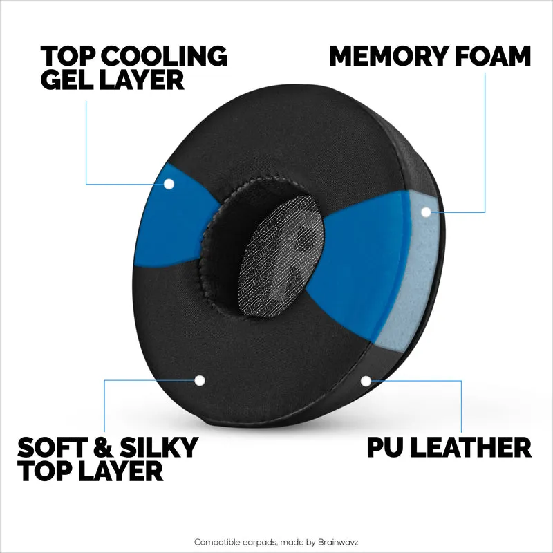 Pad Telinga Hibrid untuk Fon Kepala JBL JR300BT, TUNE 500, 510BT, 600BTNC, Gel Sejuk, Fabrik Super Lembut, Kulit PU & Busa Memori Lebih Tebal